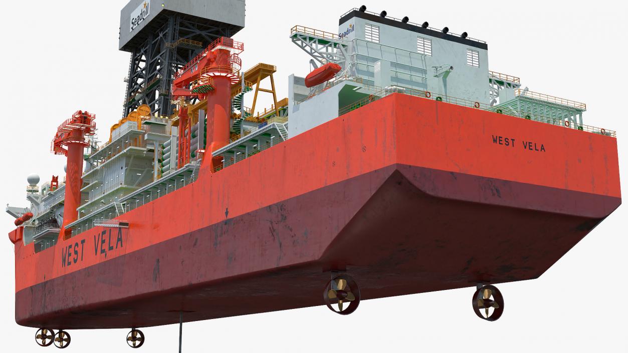 3D WEST VELA Drilling Ship model