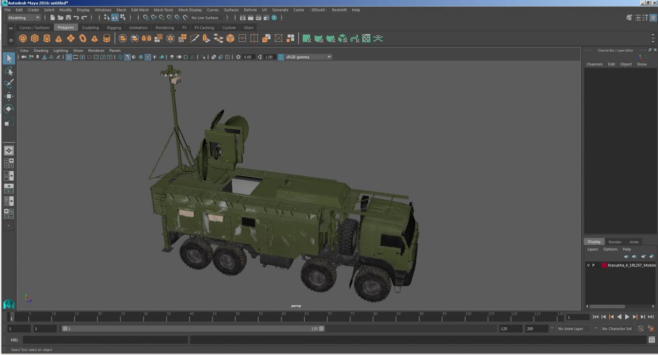 3D model Krasukha 4 1RL257 Mobile Electronic Warfare System