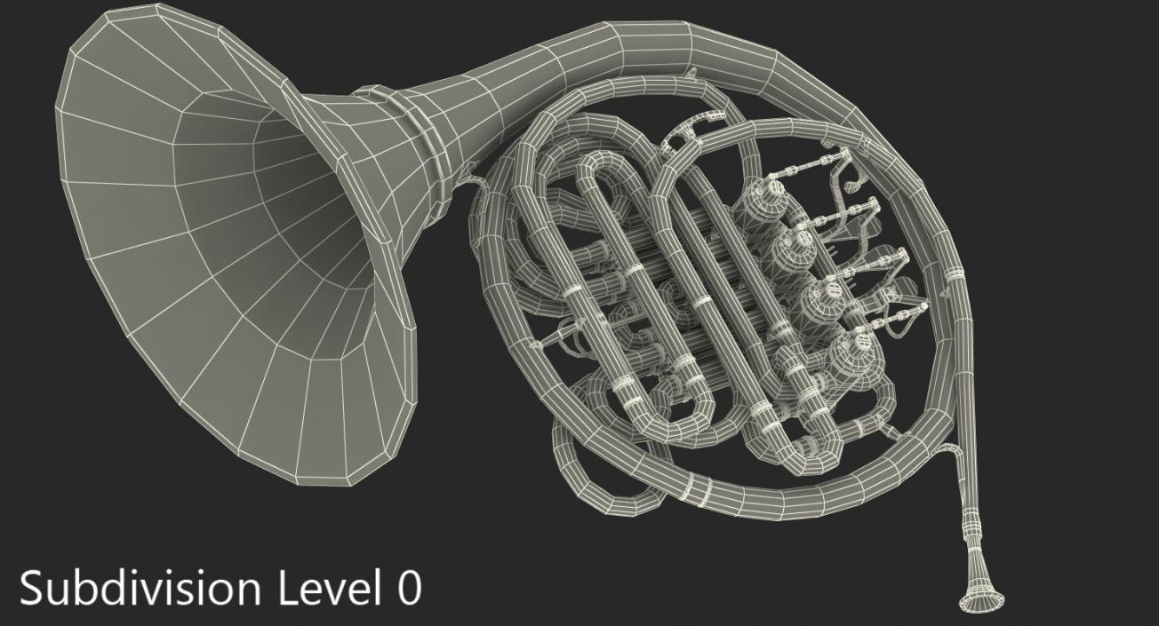 3D Double French Horn model