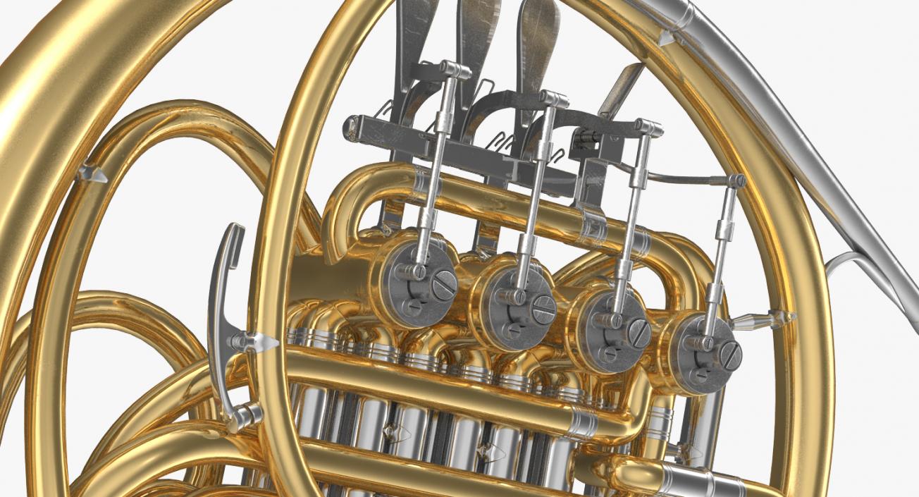 3D Double French Horn model
