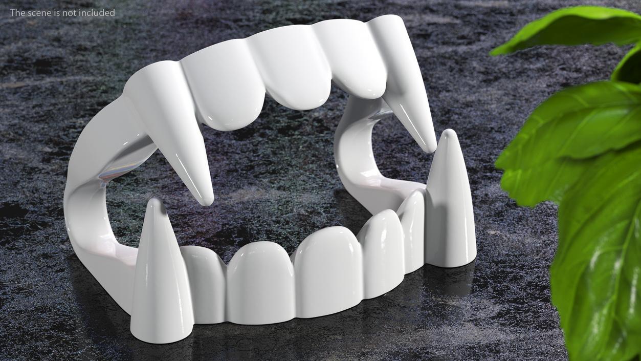 Plastic Vampire Teeth White Rigged 3D model