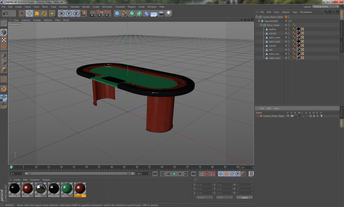 3D Casino Poker Table model