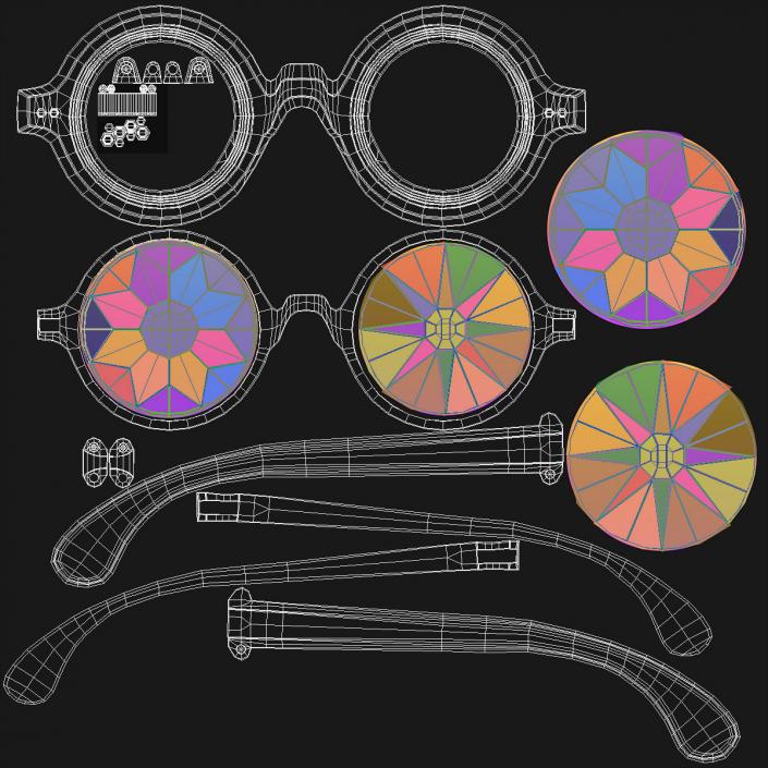 3D Kaleidoscope Rainbow Glasses model