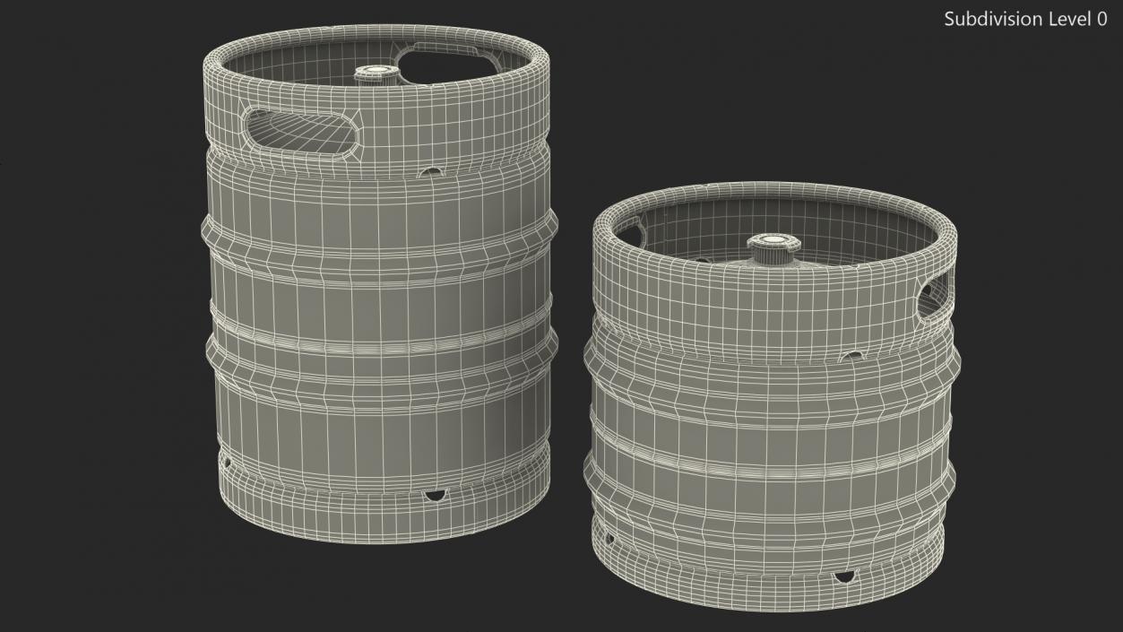 3D Beer Kegs Set model