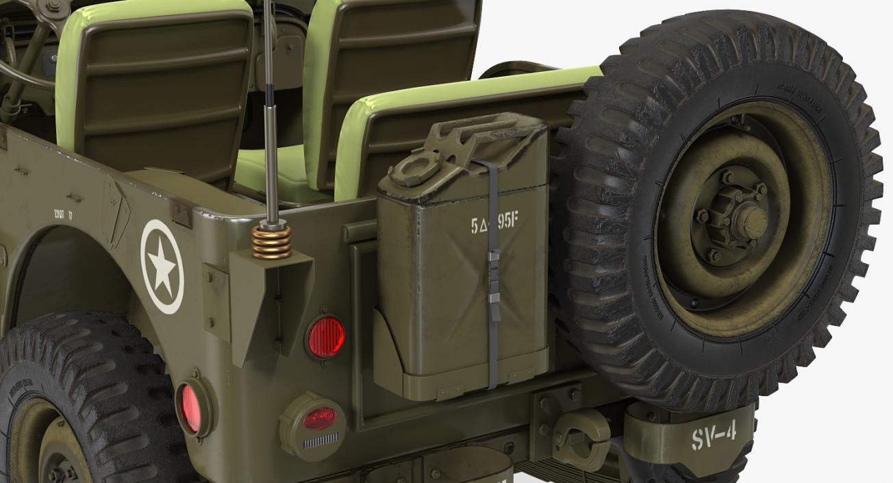 3D Jeep Willys 1944 Rigged model