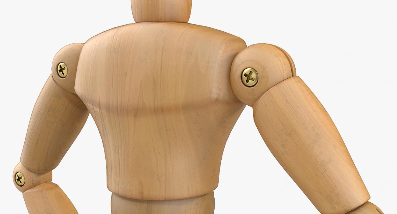 3D model Wooden Dummy Toy Standing Pose