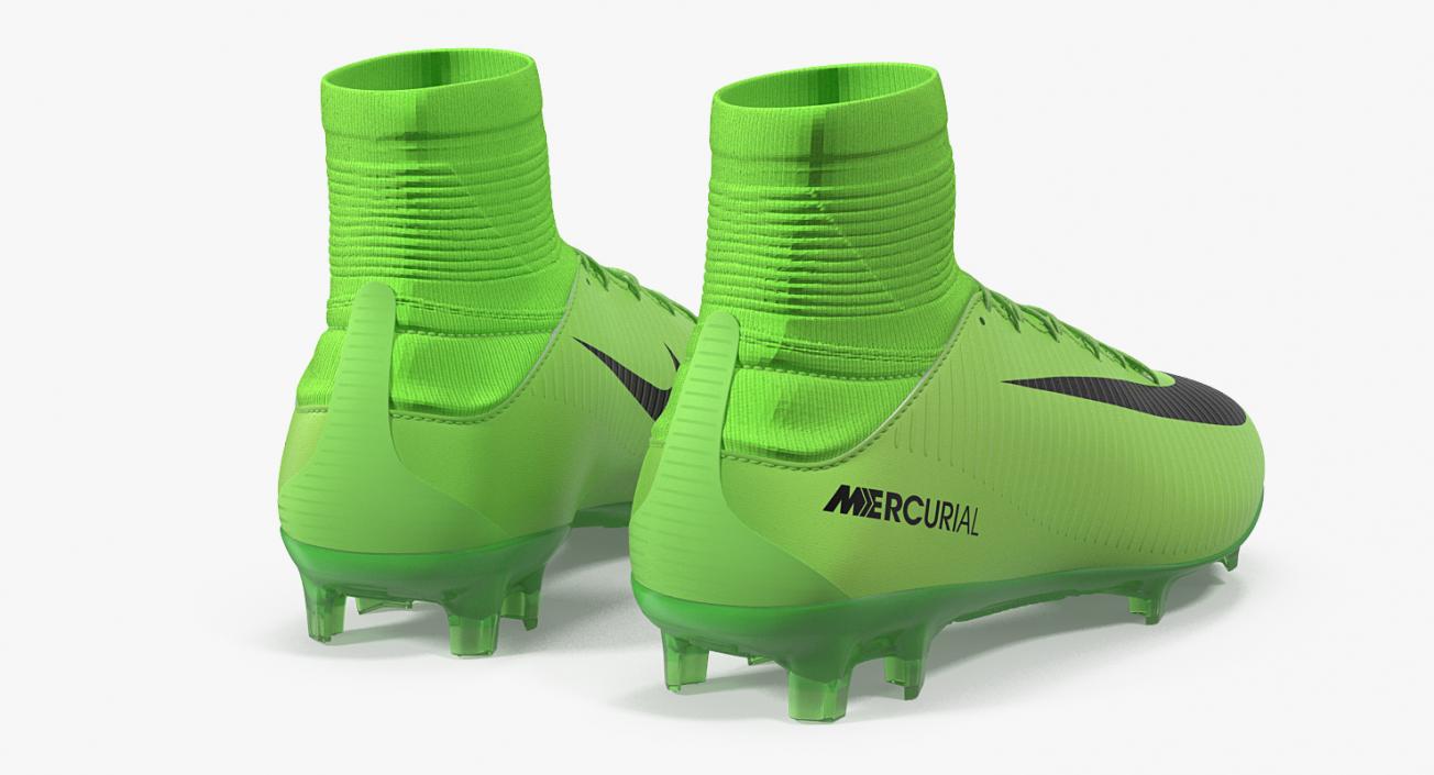 3D Green Football Cleats Nike Mercurial Veloce model