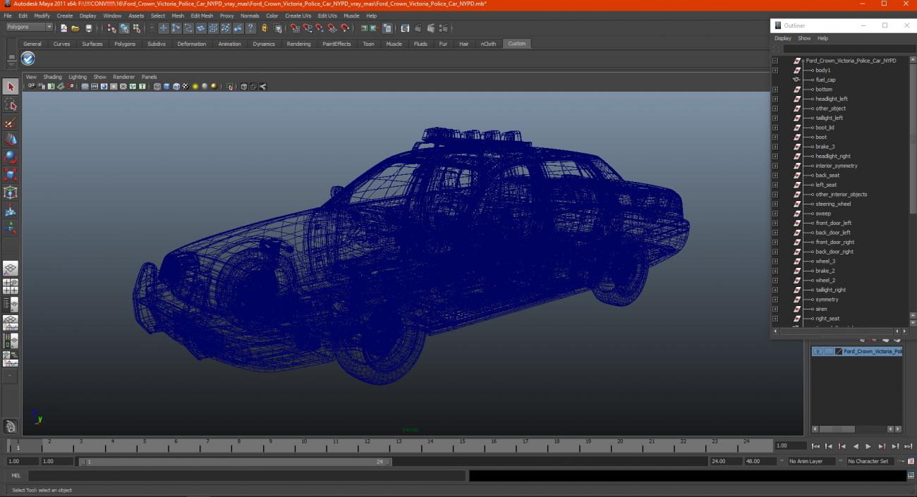 3D model Ford Crown Victoria Police Car NYPD 2011