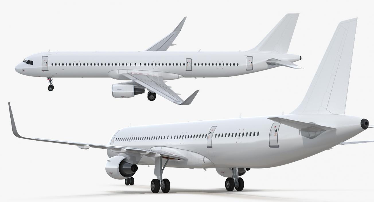 3D Airbus A321neo Simple Interior Generic model