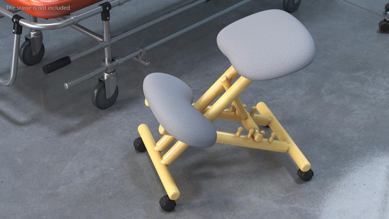 3D Mobile Wooden Ergonomic Kneeling Chair model