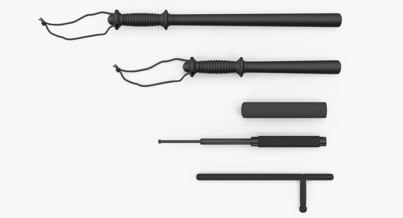 Police Batons Collection 3D model