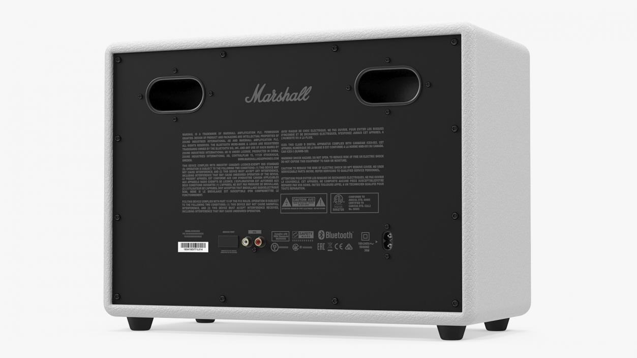 3D Marshall Woburn II Wireless Bluetooth Speaker White