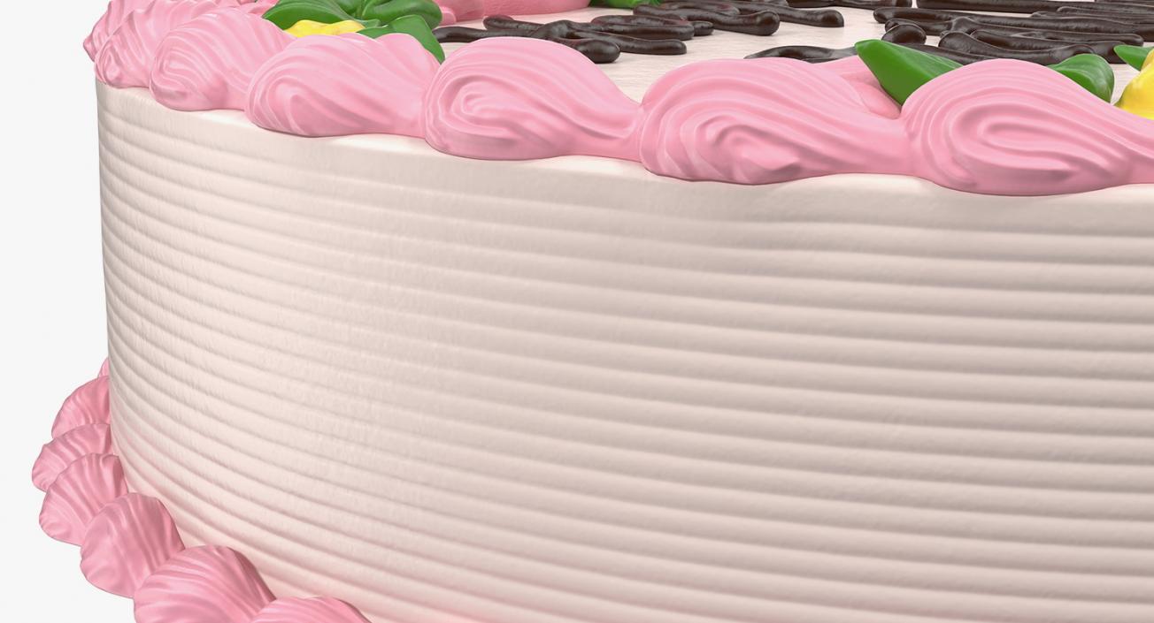 3D Vanilla Birthday Cake