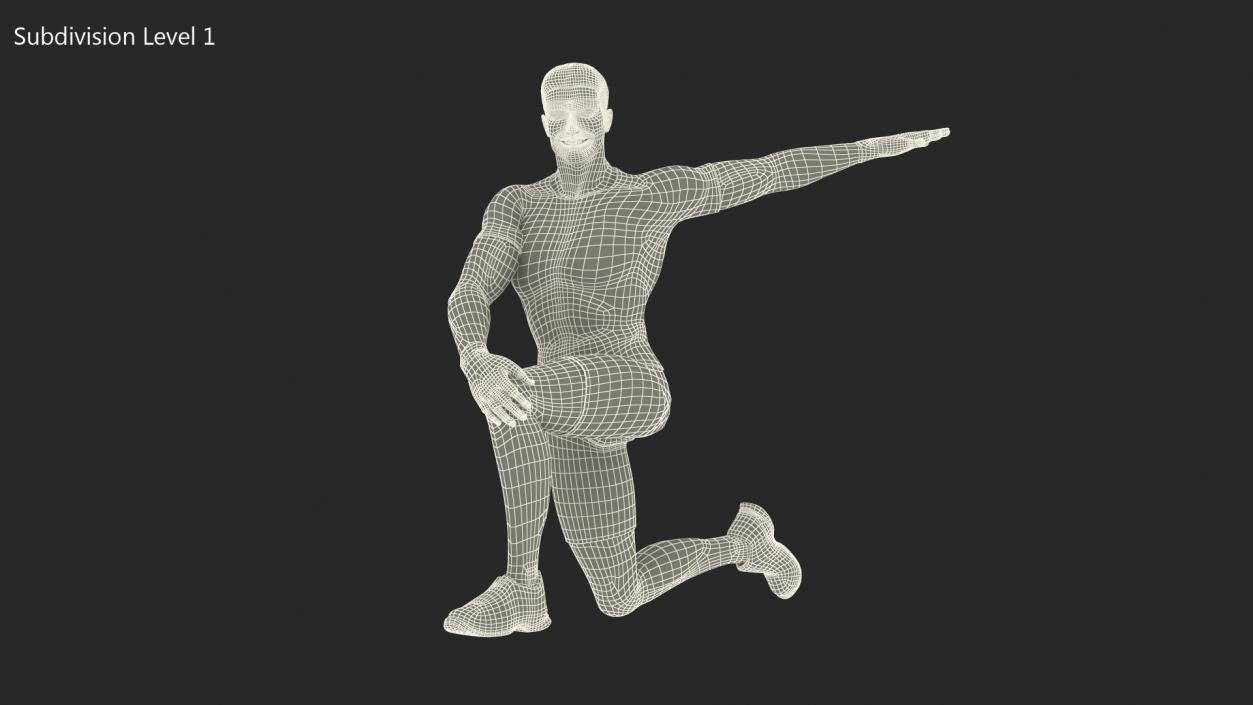 Athletic Man doing Lunge and Twist 3D model