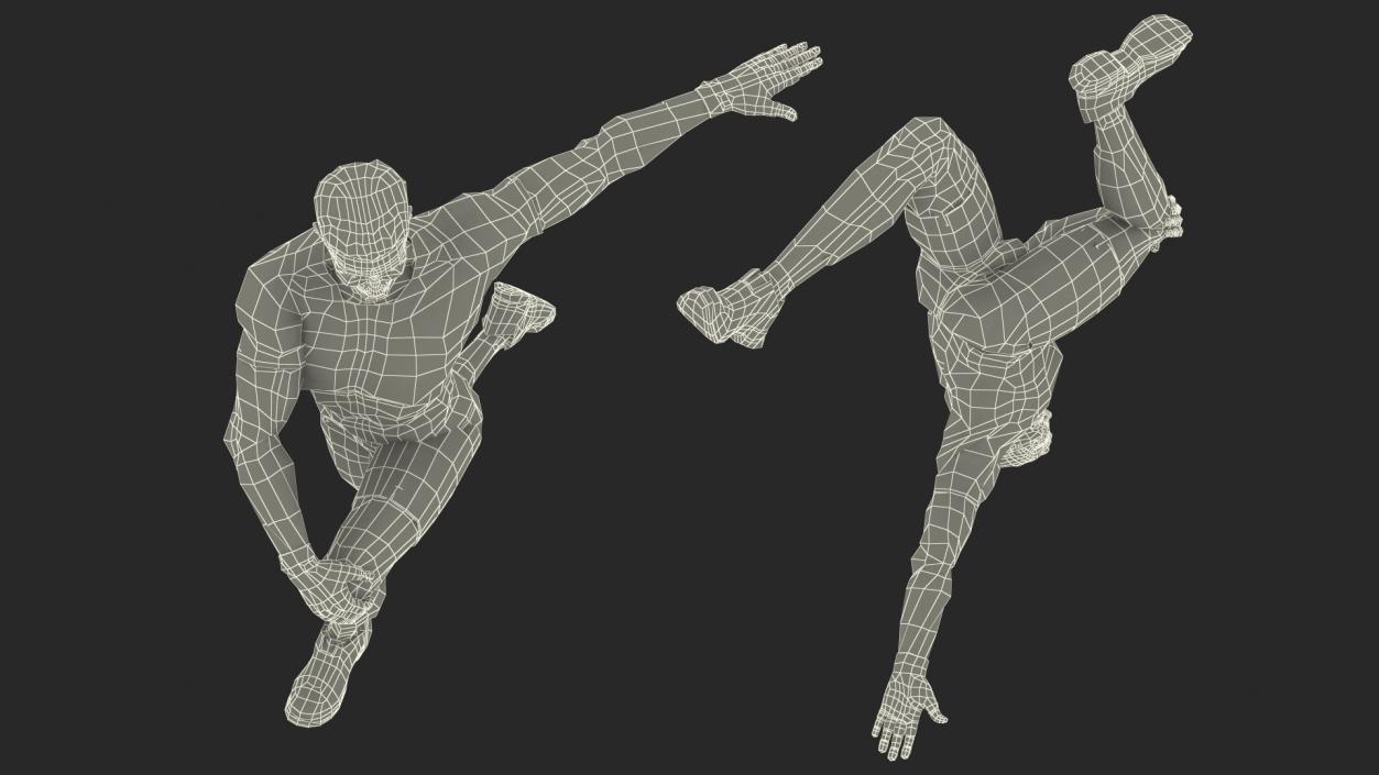 Athletic Man doing Lunge and Twist 3D model