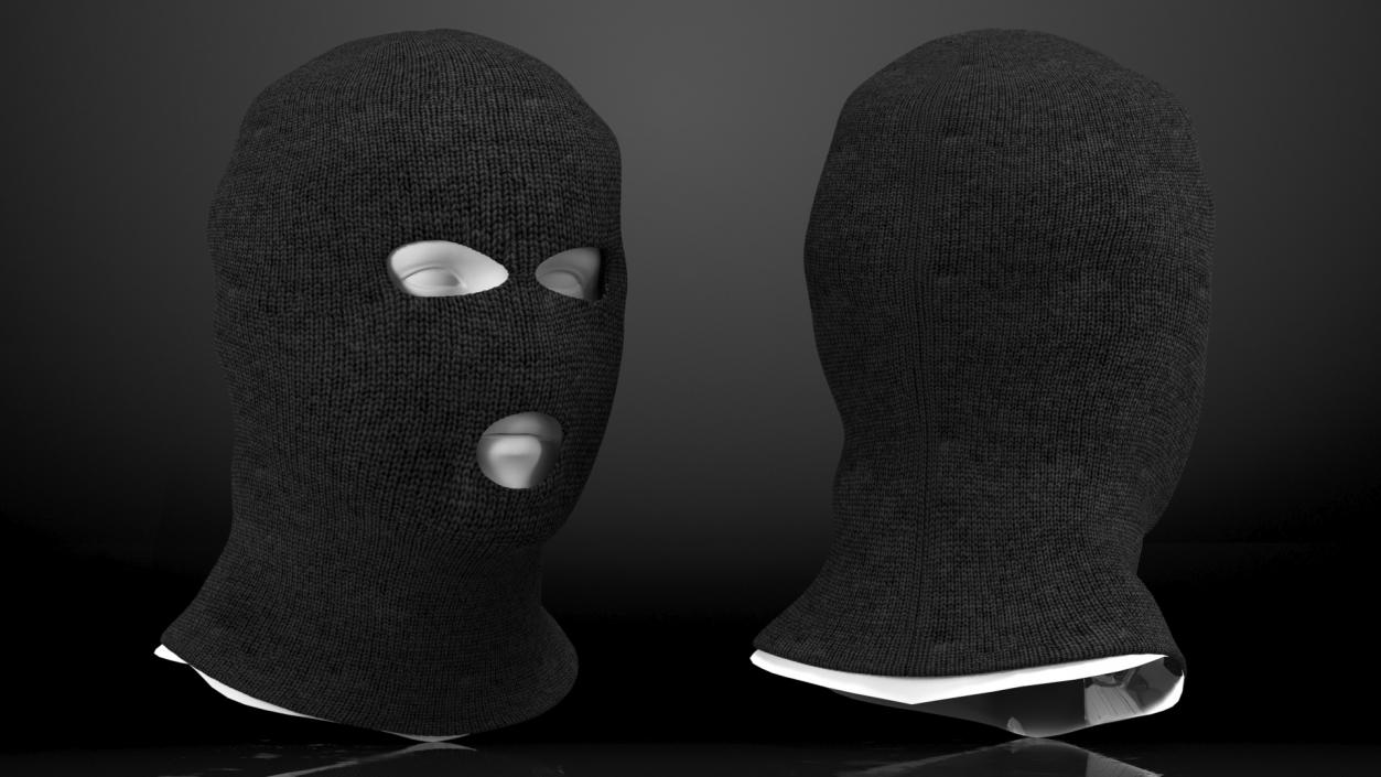 3D model Full Face 3 Hole Balaclava Ski Mask