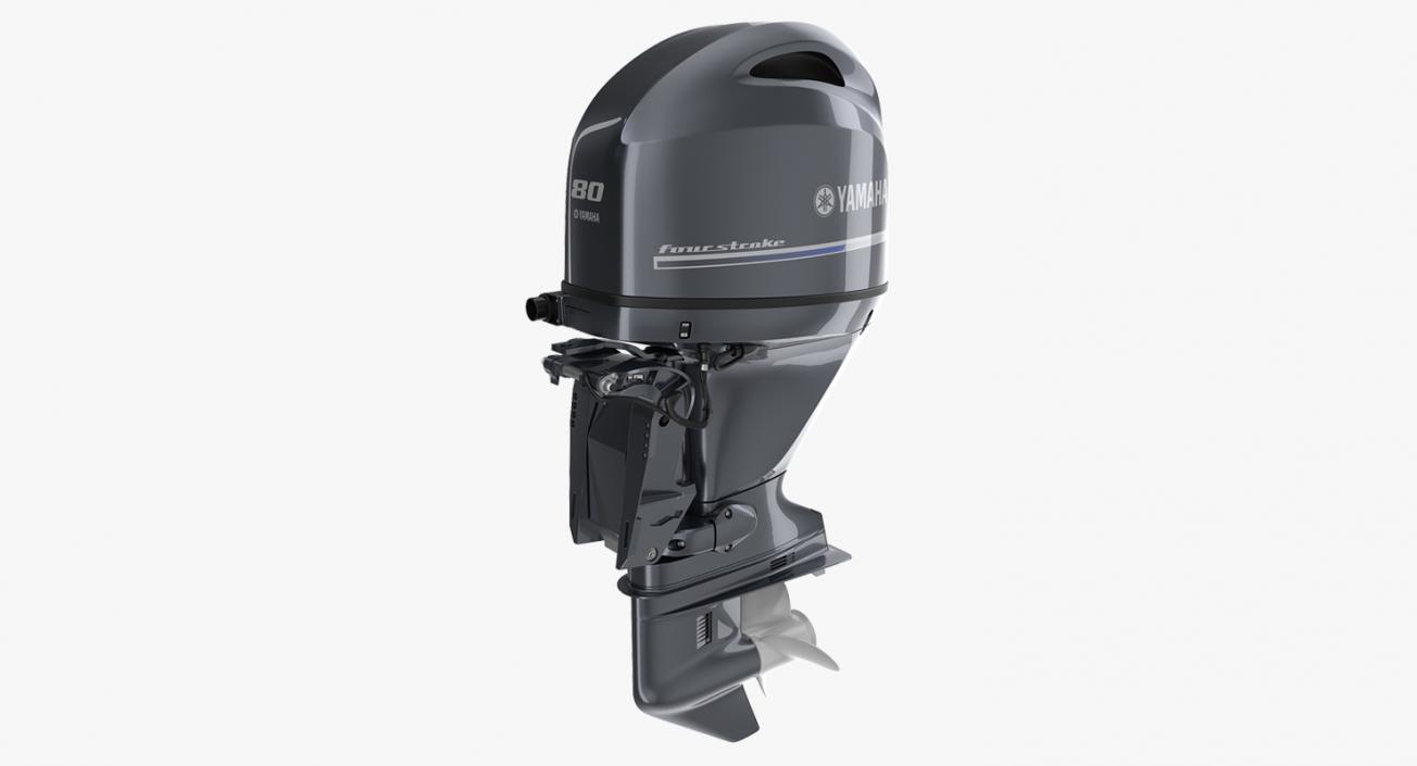 3D Outboard Boat Engine Yamaha F80