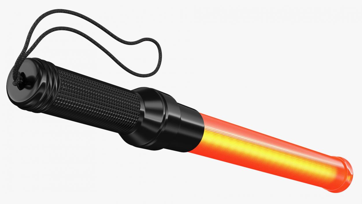 LED Traffic Control Police Baton switched On 3D model
