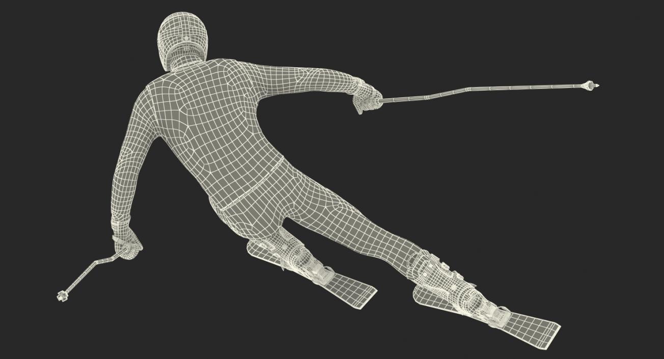 3D Skier Fast Turn Pose Generic model