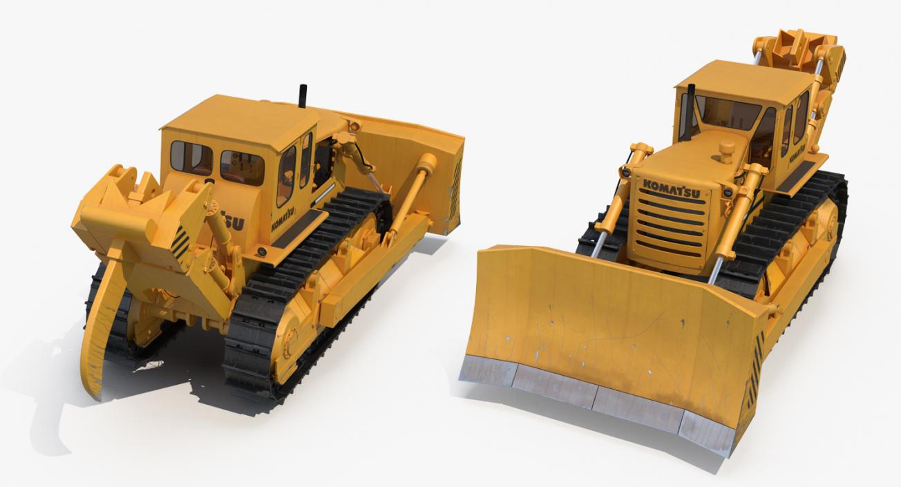 Bulldozer Komatsu Rigged 3D model