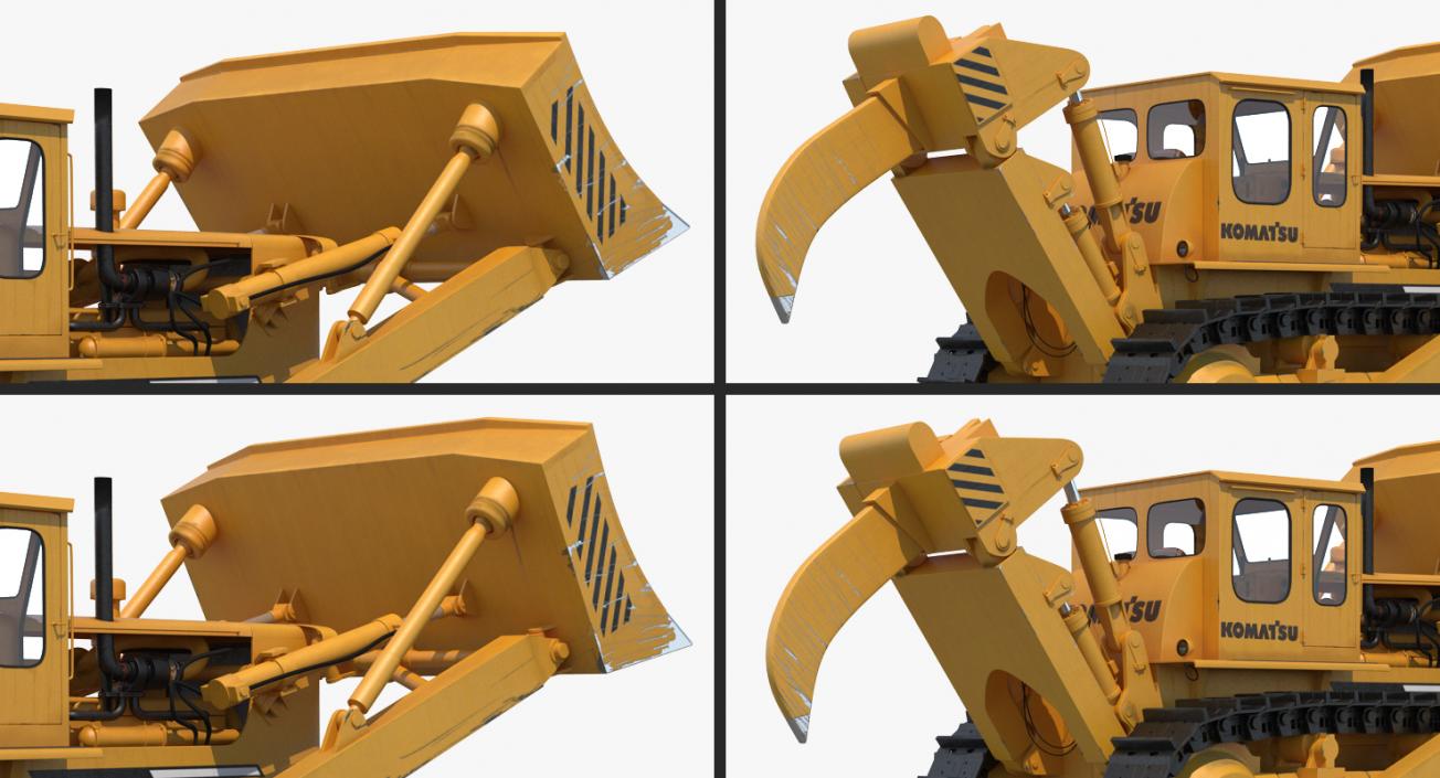 Bulldozer Komatsu Rigged 3D model
