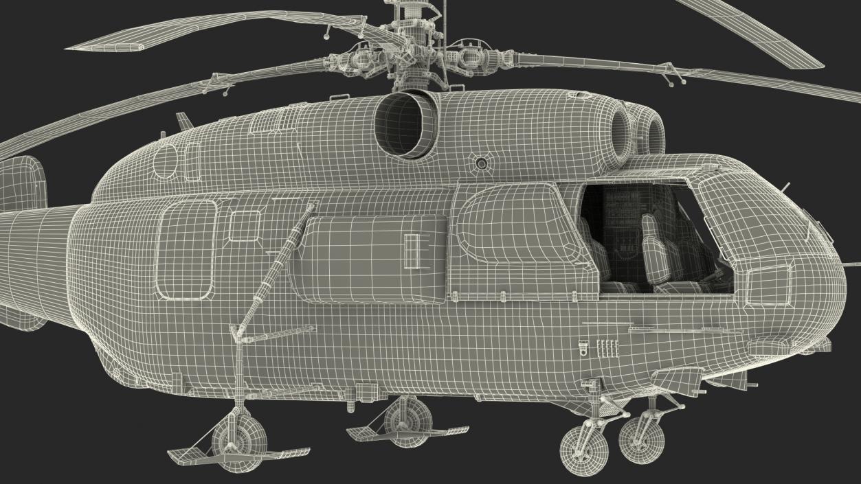 Kamov KA-32 Firefighting Helicopter Rigged 3D