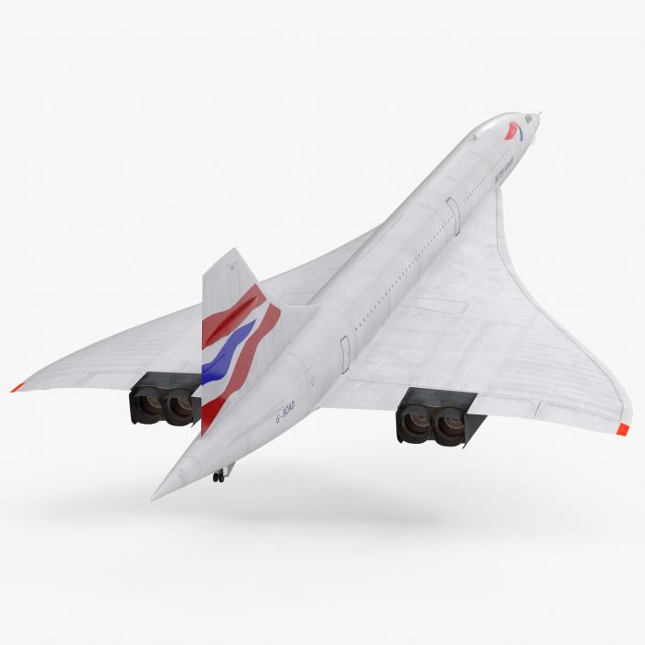 3D Concorde Supersonic Passenger Jet Airliner British Airways model
