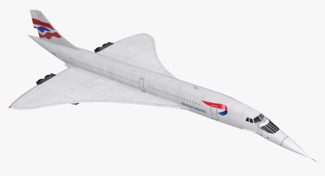 3D Concorde Supersonic Passenger Jet Airliner British Airways model