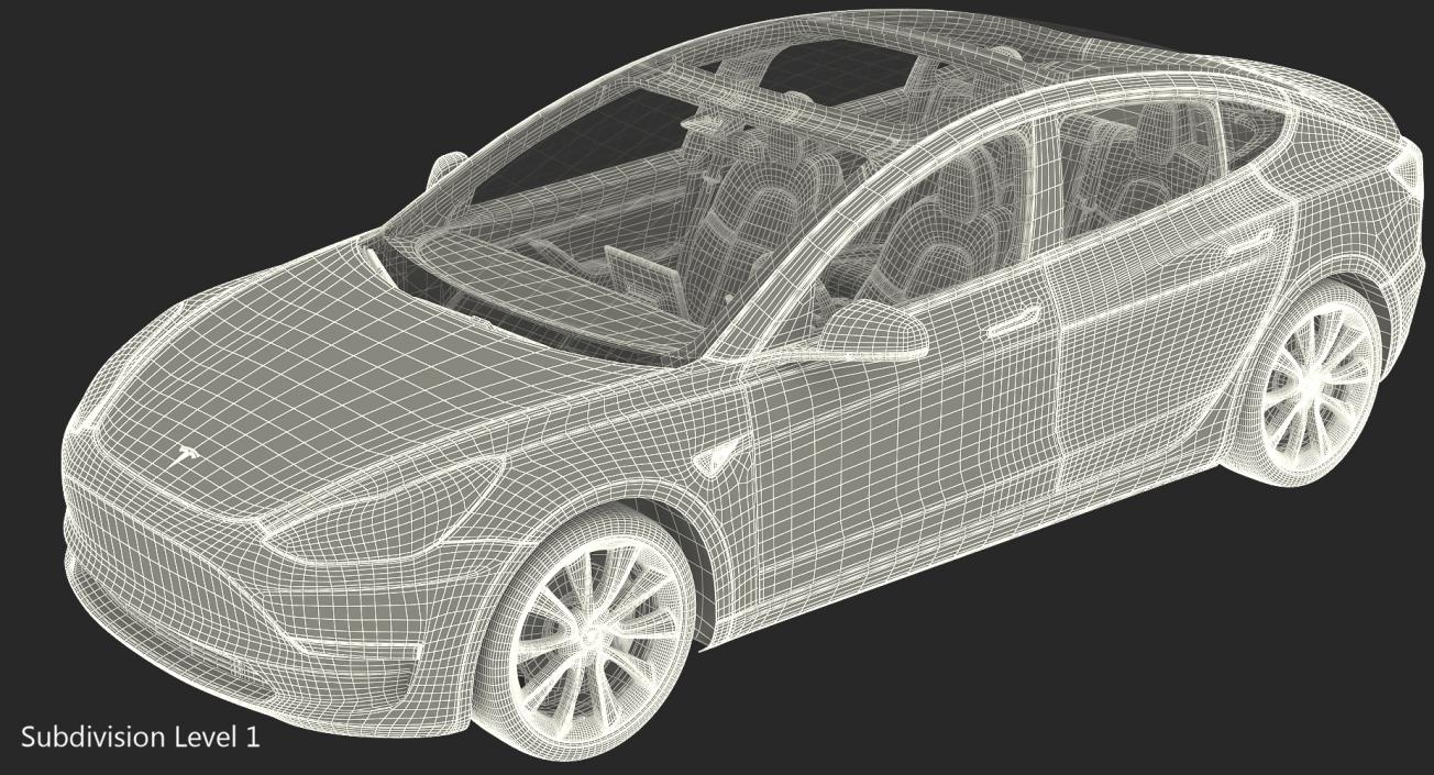 Tesla Model 3 Simple Interior 3D model
