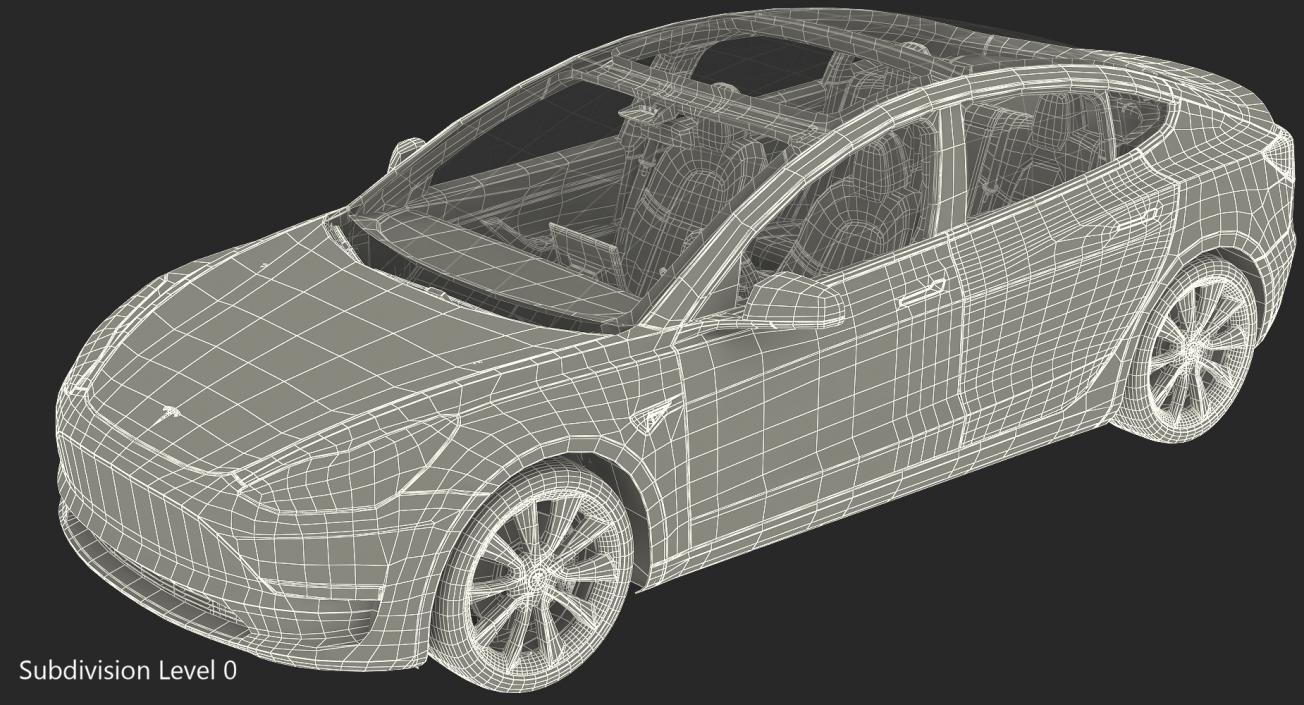 Tesla Model 3 Simple Interior 3D model