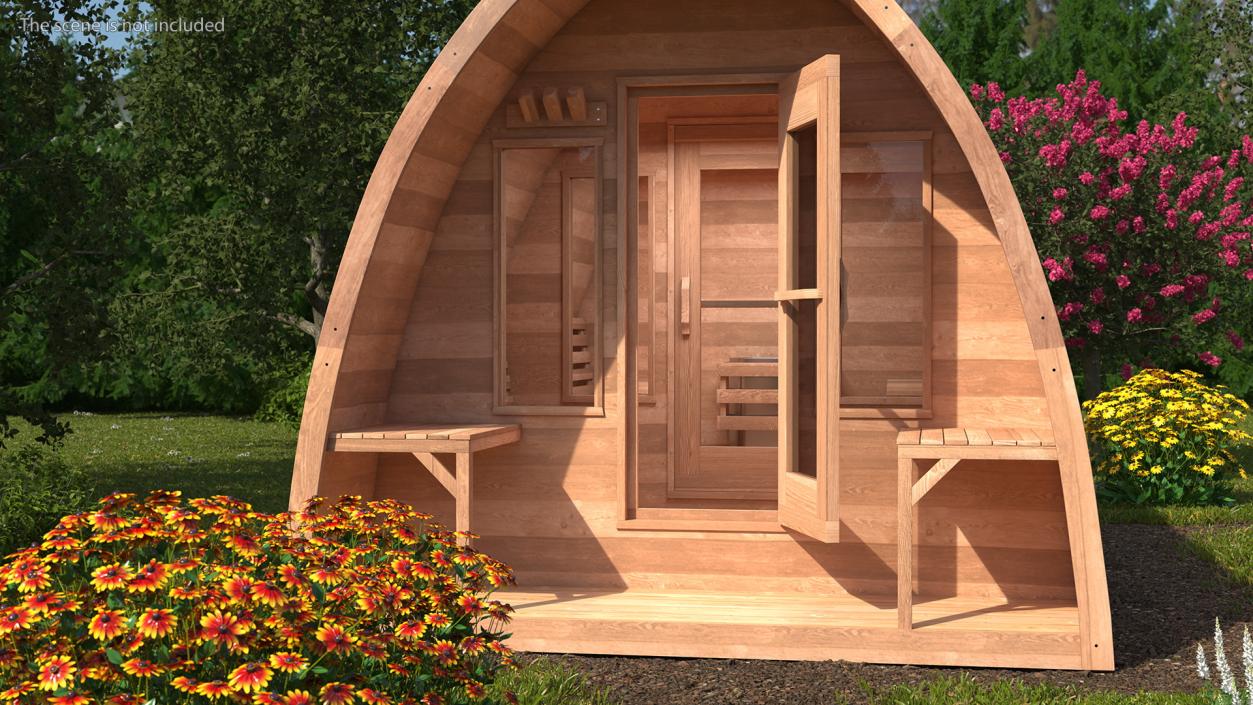 3D Wooden Outdoor Sauna House