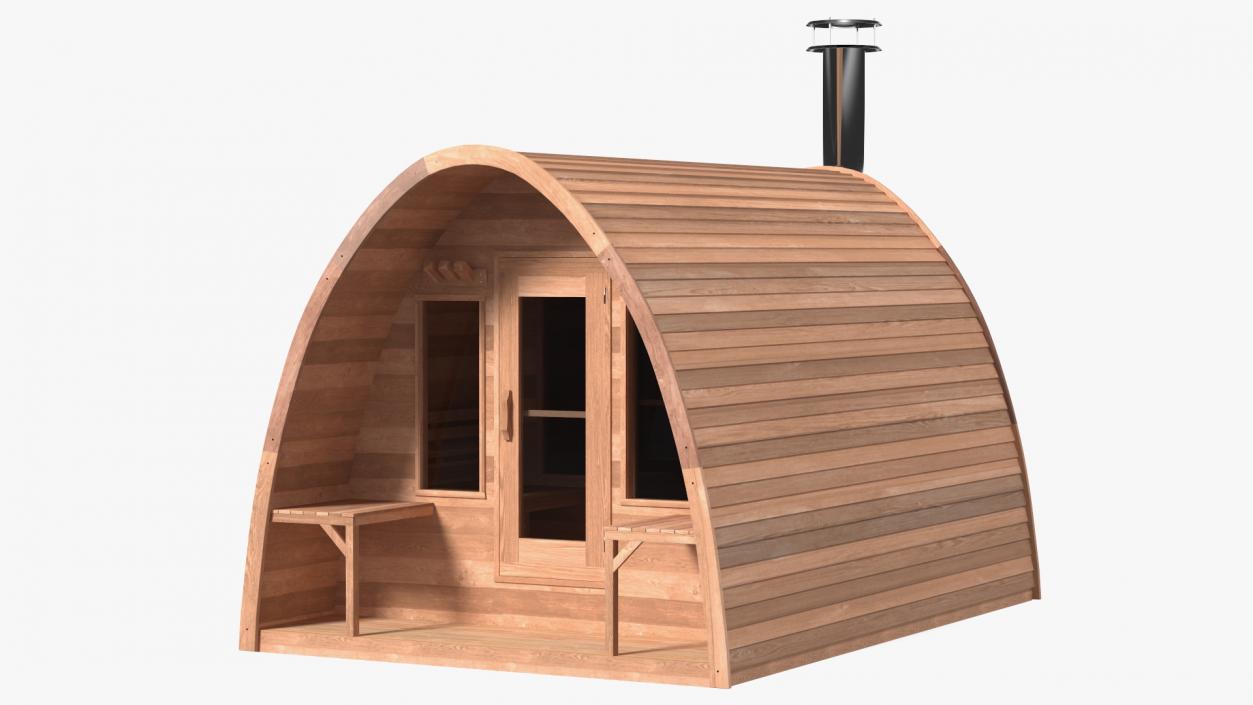 3D Wooden Outdoor Sauna House