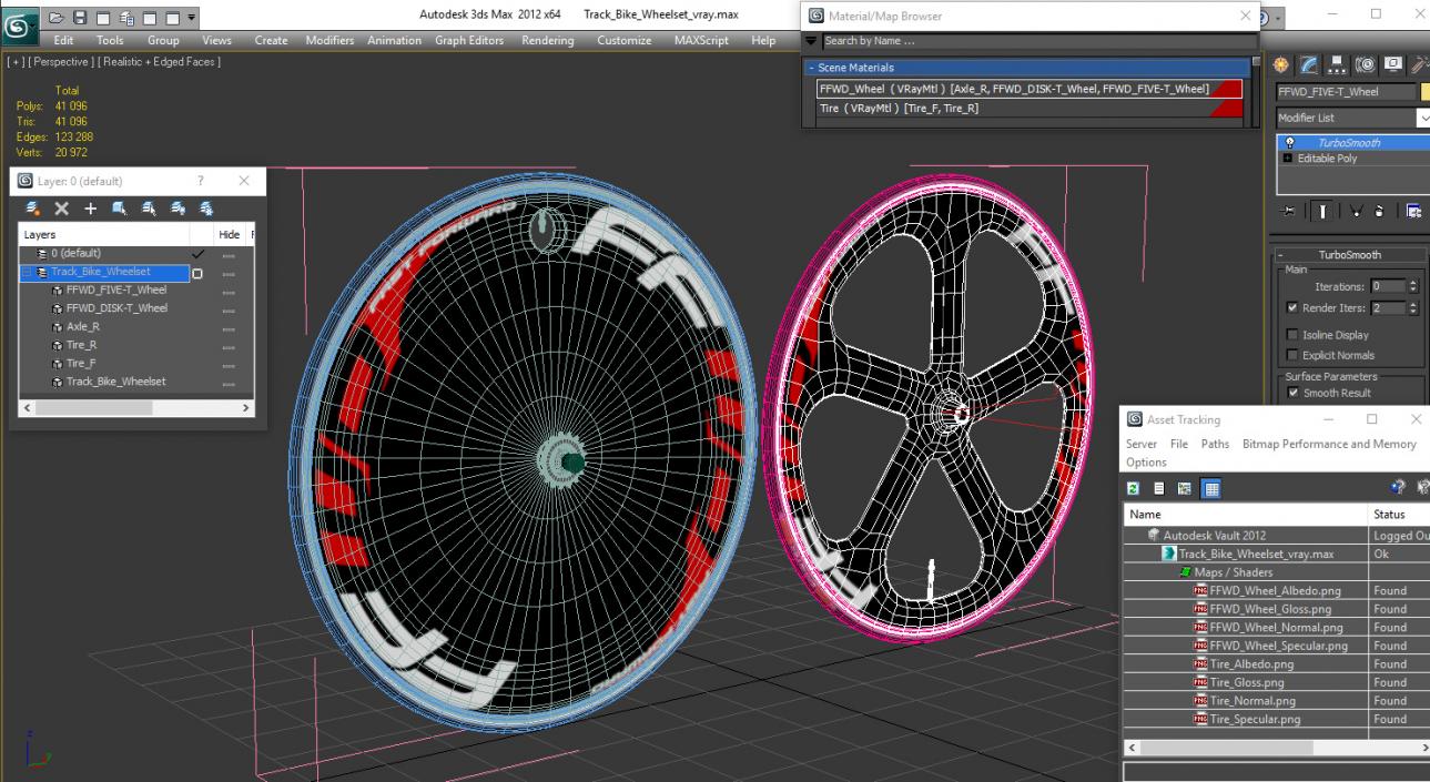 Track Bike Wheelset 3D model
