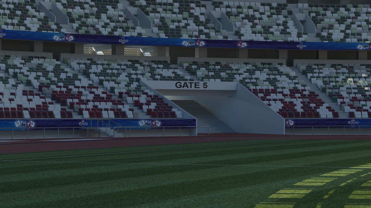 3D model Tokyo National Olympic Stadium Football Field