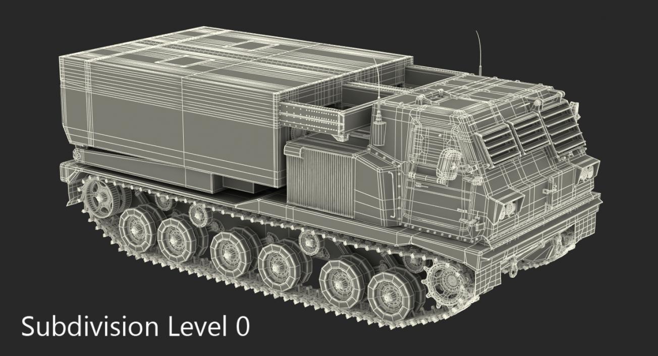 3D M270 Multiple Launch Rocket System Rigged
