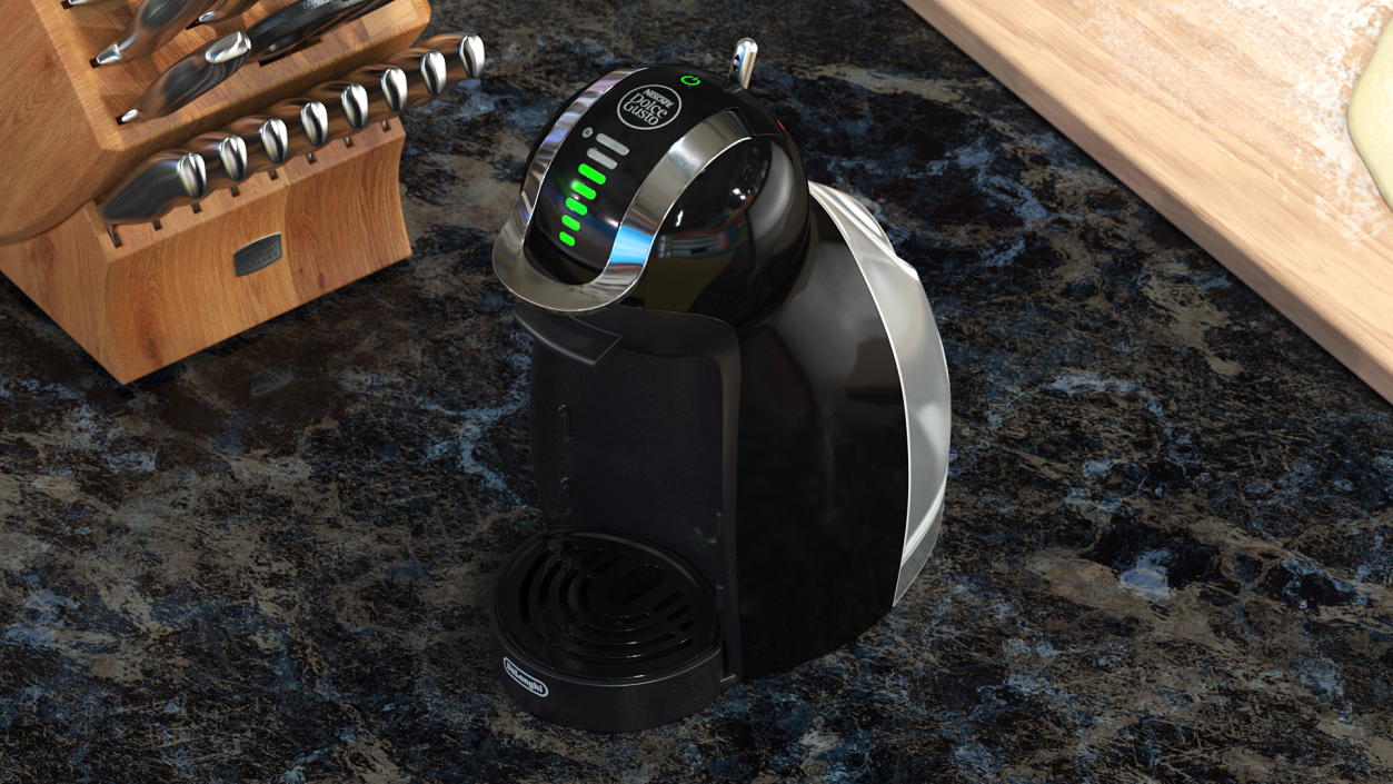 Dolce Gusto Capsule Coffee Machine Black Rigged 3D