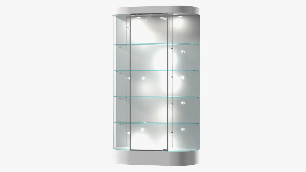 3D model Curved Wall Display Case White