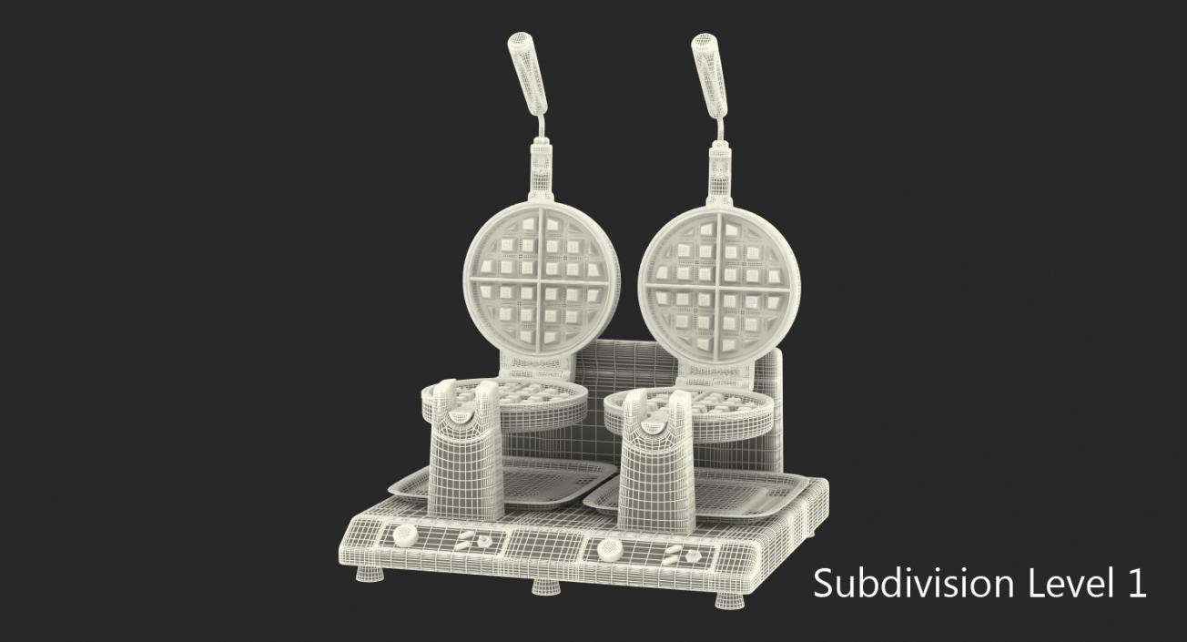 3D Commercial Waffle Maker Double Heads