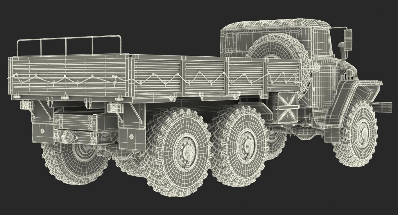 3D model URAL 4320 Russian Cargo 6x6 Truck Rigged