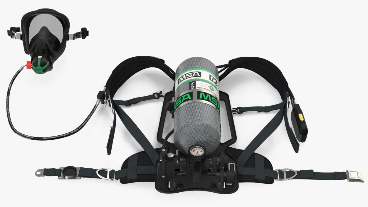 MSA G1 SCBA Respiratory Equipment Set 3D