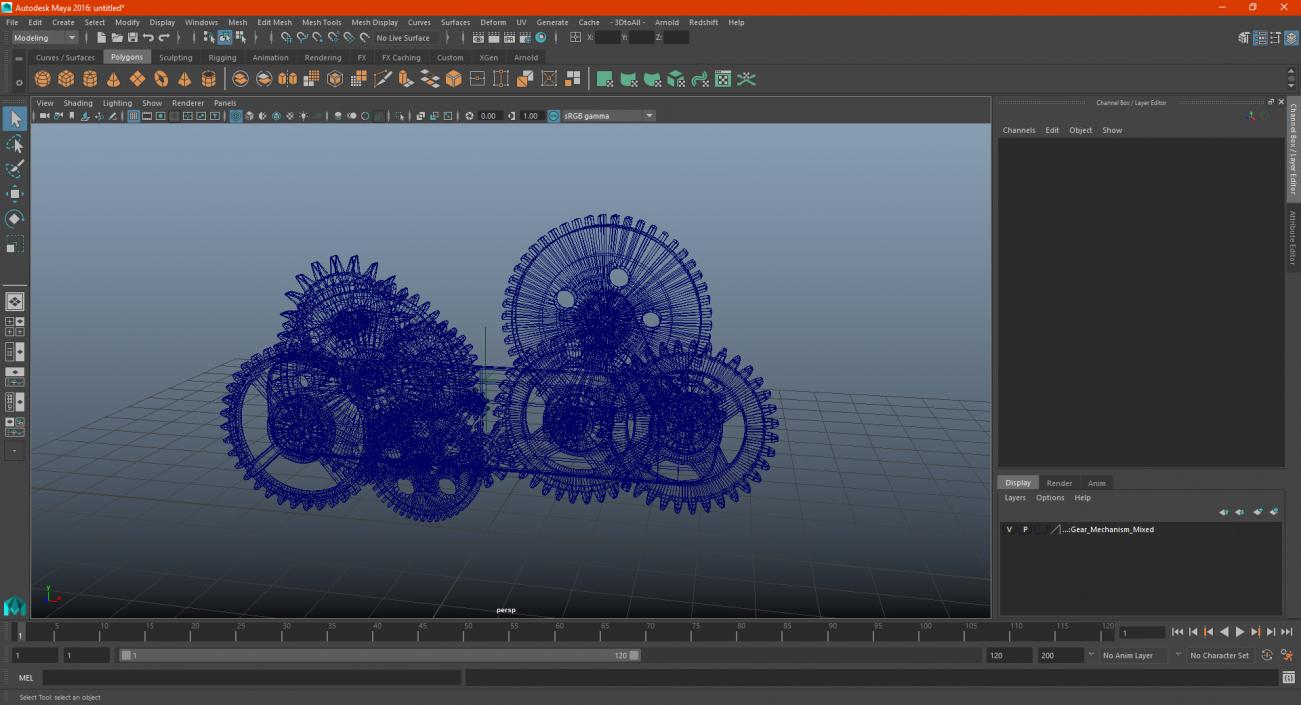 3D model Gear Mechanism Mixed