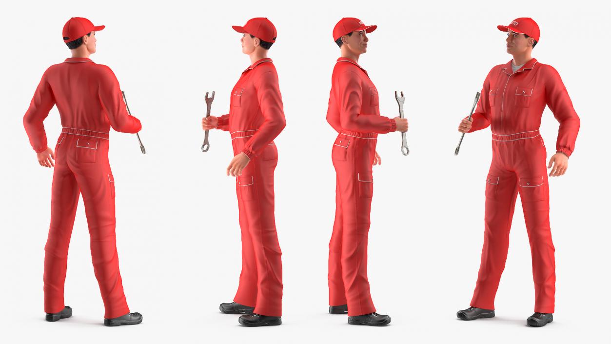Auto Mechanic Standing Pose 3D