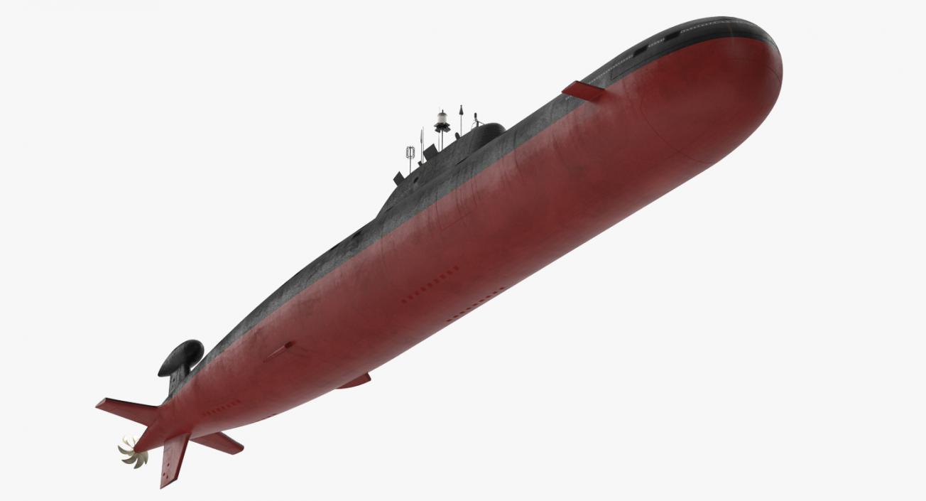 3D Nuclear Powered Attack Submarine Akula Class Rigged