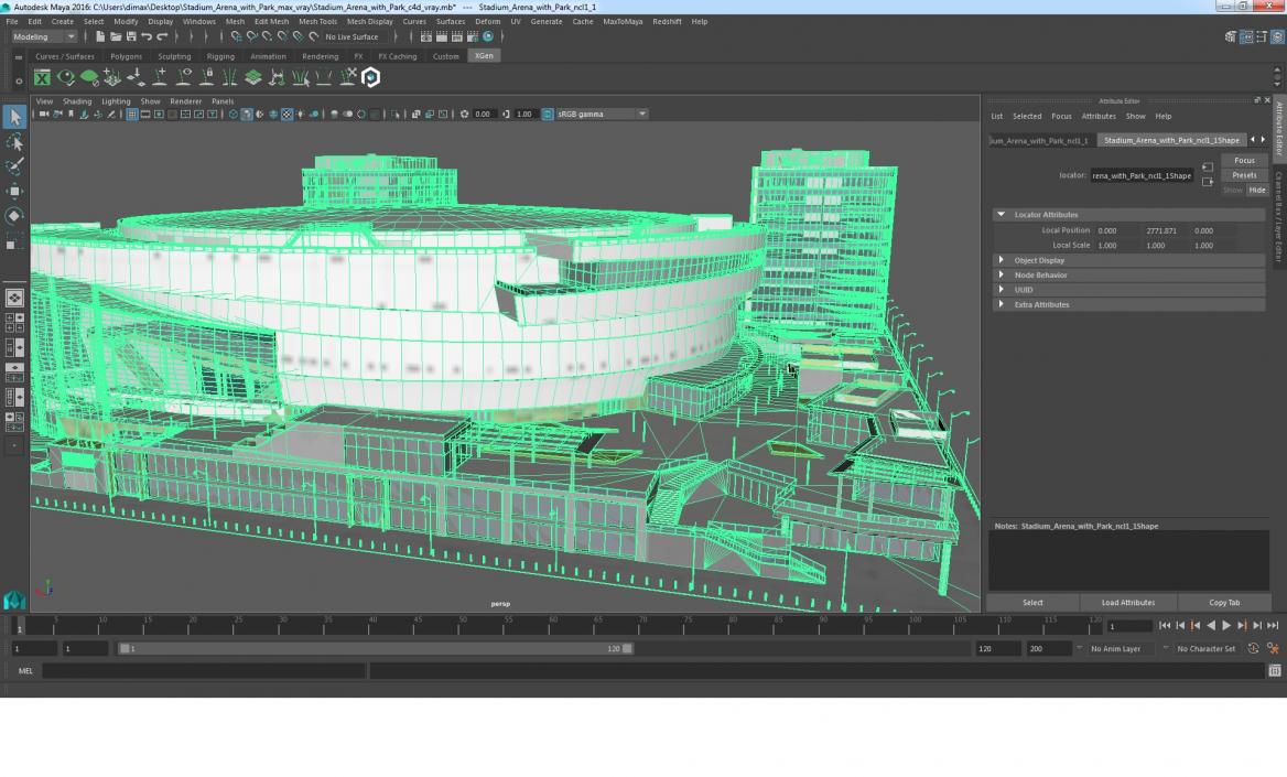 3D Stadium Arena with Park model