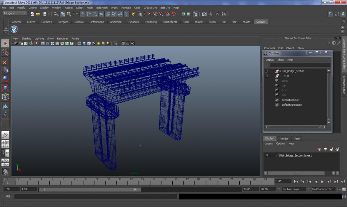 Rail Bridge Section 3D model