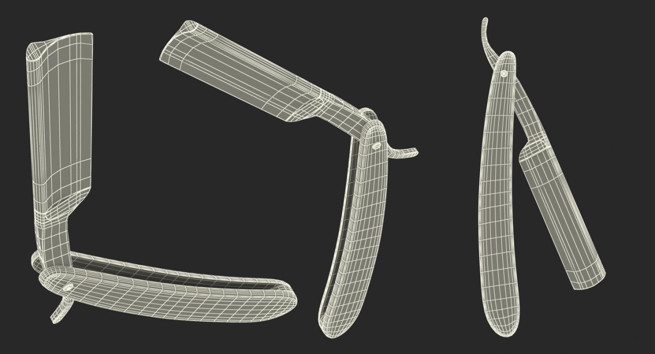 3D Straight Edge Folding Plastic Shaving Razor model