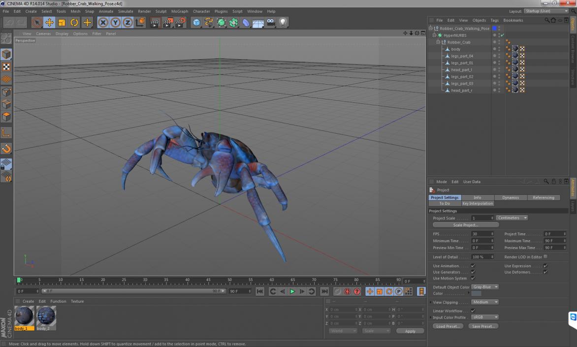Robber Crab Walking Pose 3D model
