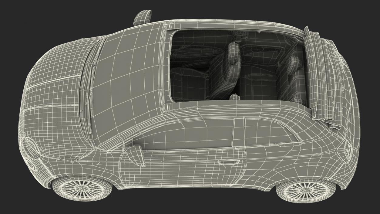 3D Fiat 500 Cabrio LaPrima model