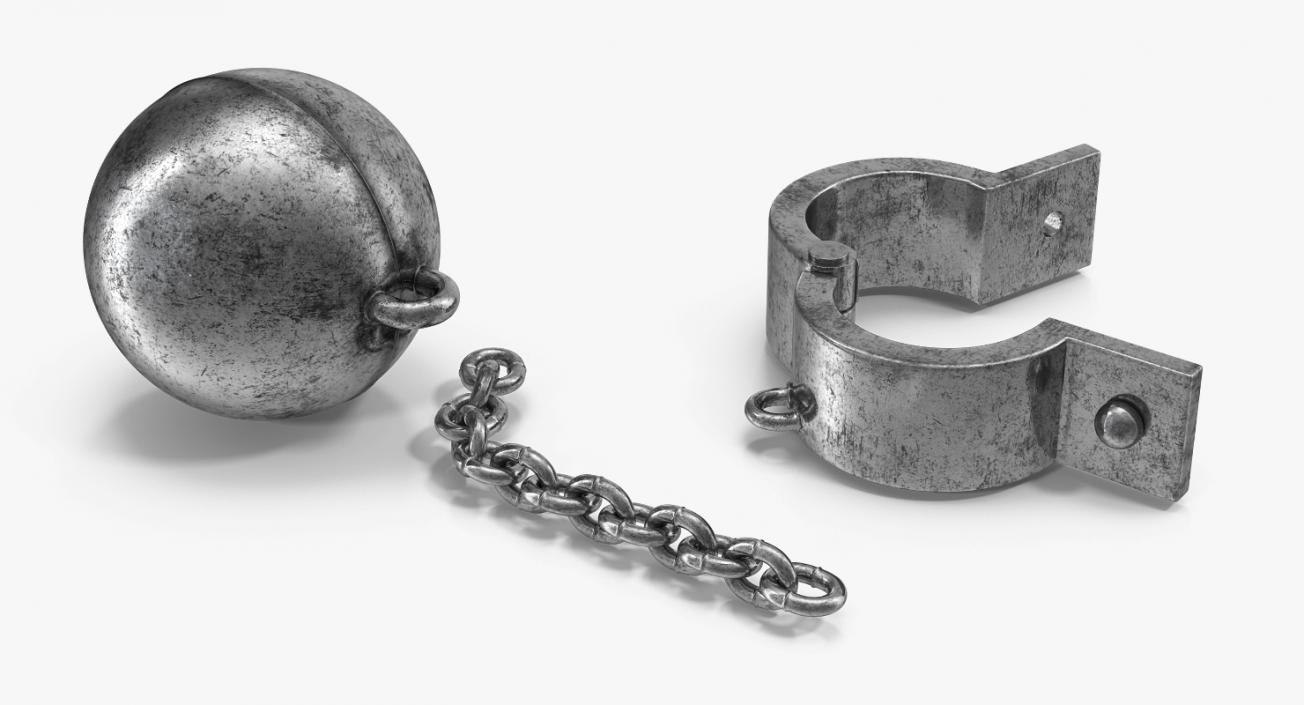 3D Old Heavy Prisoner Ball and Chain model
