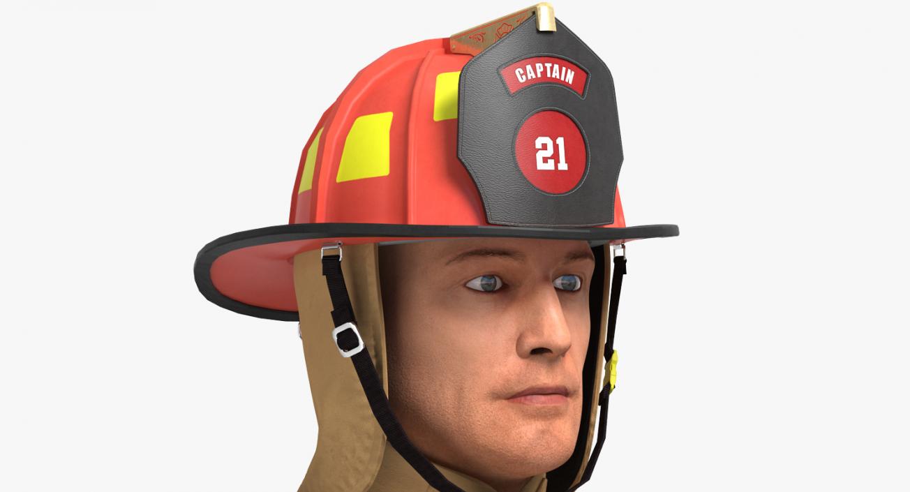 3D Firefighter with Fully Protective Suit Walking